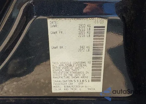 2013 Nissan Altima 2.5 S from USA, damaged, VIN 1N4AL3AP7DN531851